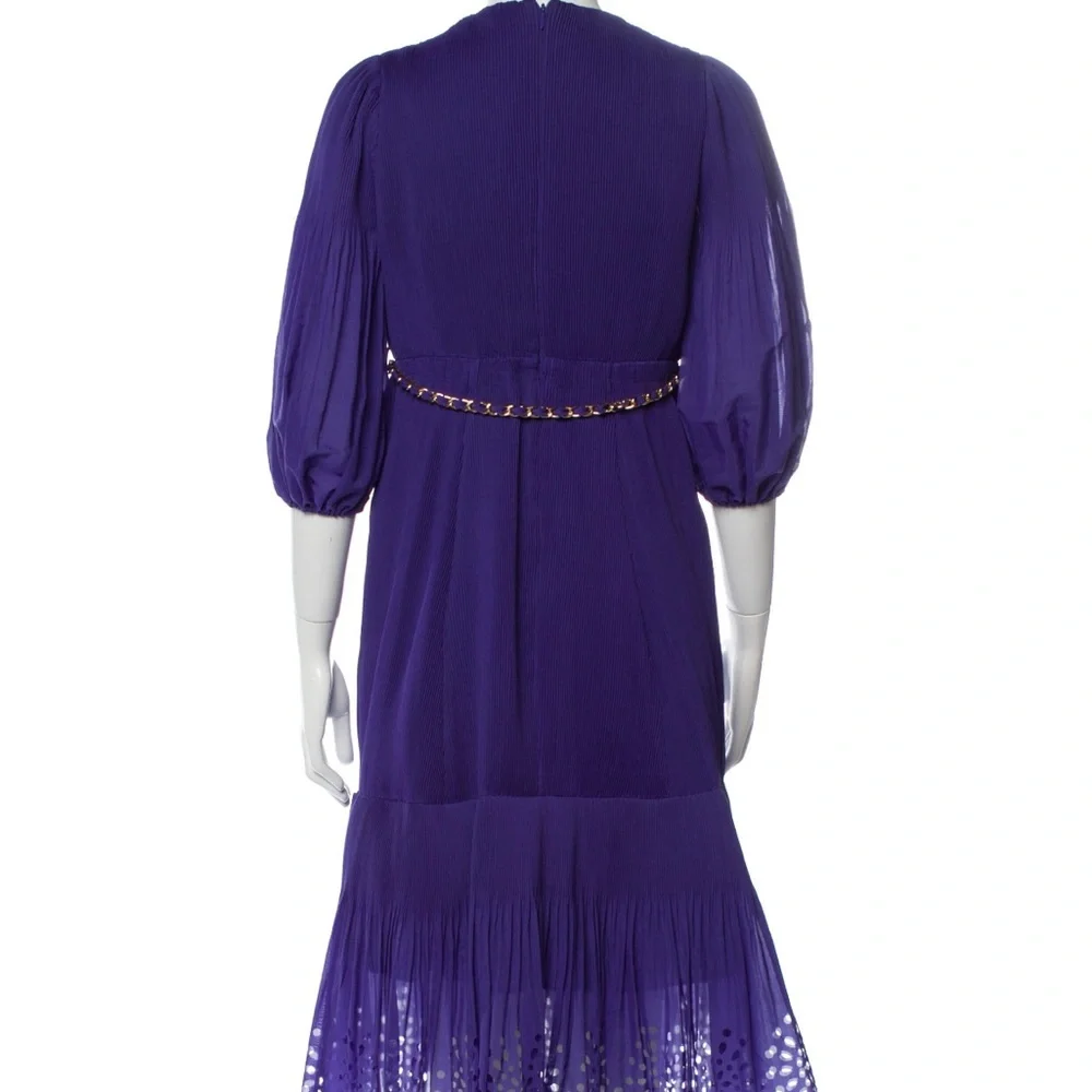 Zimmermann Purple Midi Dress with V-Neck and Bishop Sleeves - Picture 5 of 5